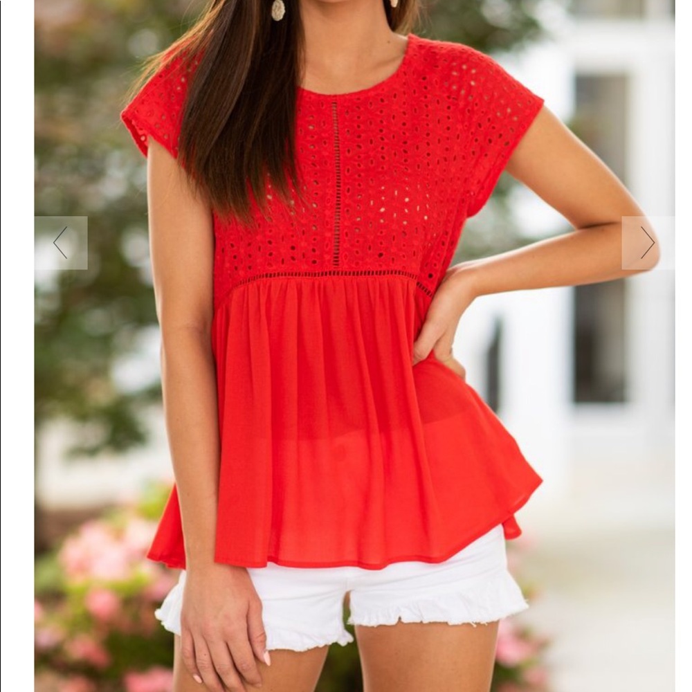 Red Crochet Top